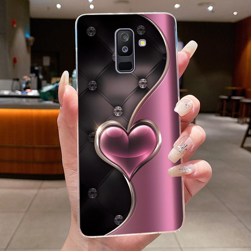 For Samsung A6+ A6 2018 SM-A605G A600F Back Cover For Samsung Galaxy A6 Plus 2018 Case Clear Fashion Butterfly Flower Phone Case