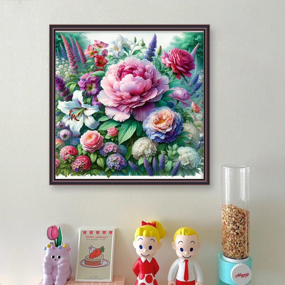 T0# Полная вышивка Эко-хлопковая нить 11CT Печатный цветок Набор для вышивки крестом Искусство