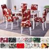 1/2/4/6 Pieces Printed Chair Cover Washable Big Elastic Kitchen Chair Covers Stretch Seat Slipcovers For Dining Room Home Decor