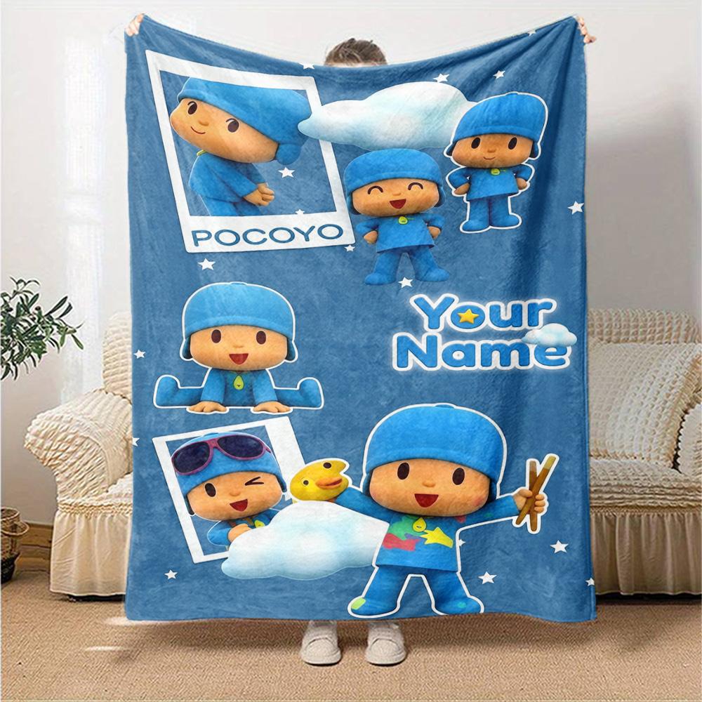 Pocoyo Personalized Name Blanket Throw Customizable Blanket Warmthful Decor Throw For Livingroom Bedding Sofa Office Chair for All Occasions