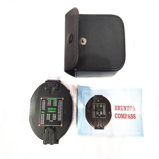 Геологический компас 7,62 см на компасе из алюминия с чехлом из черной кожи - геодезический компас, подарок на свадьбу, подарок на день отца