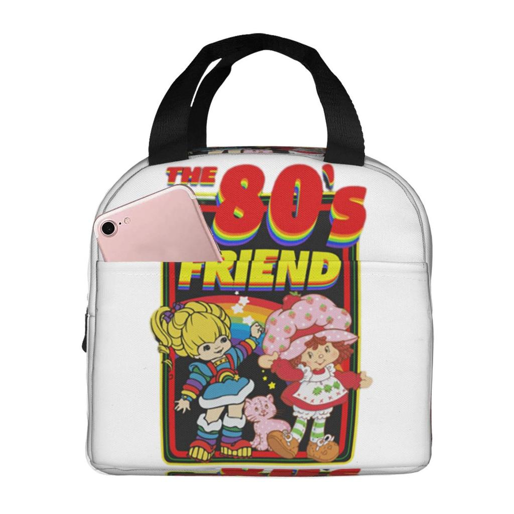 Rainbow Brite With Rainbow Heart Insulated Lunch Bag for Women Kids Portable Food Boxes Thermal Lunch Box Tote