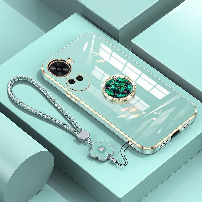 Nova11 SE Case Luxury Diamond Ring Cover For Huawei Nova 11 SE Pro 8i 7i 7SE 6SE Phone Case With Lanyard Plating Cases Nova11se