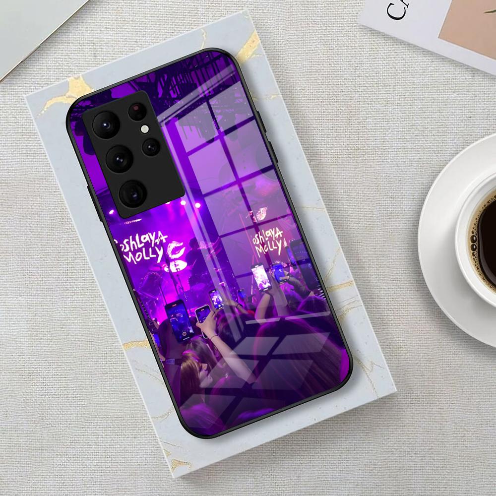 Чехол для телефона Poshlaya Molly Band для Samsung S26 S25 Edge Ultra 23 22 21 20 Ultra Plus S24 Fe Стеклянная крышка