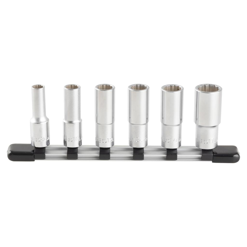 TONE Deep Socket Set with HDL306 Drive Angle 6 Items (12-sided, Holder) 9.5mm (3/8") Contents