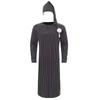 Mens Sissy Nightwear Striped Sleep Robe with Hat Long Sleeve Long Robe And Pompom Adjustable Sleep Hat Arabian Muslim Pajamas