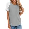 Women's  Short Sleeve T Shirts Round Neck Cute Tunic Tops Basic Tees Blouses Loose Fit Pullover