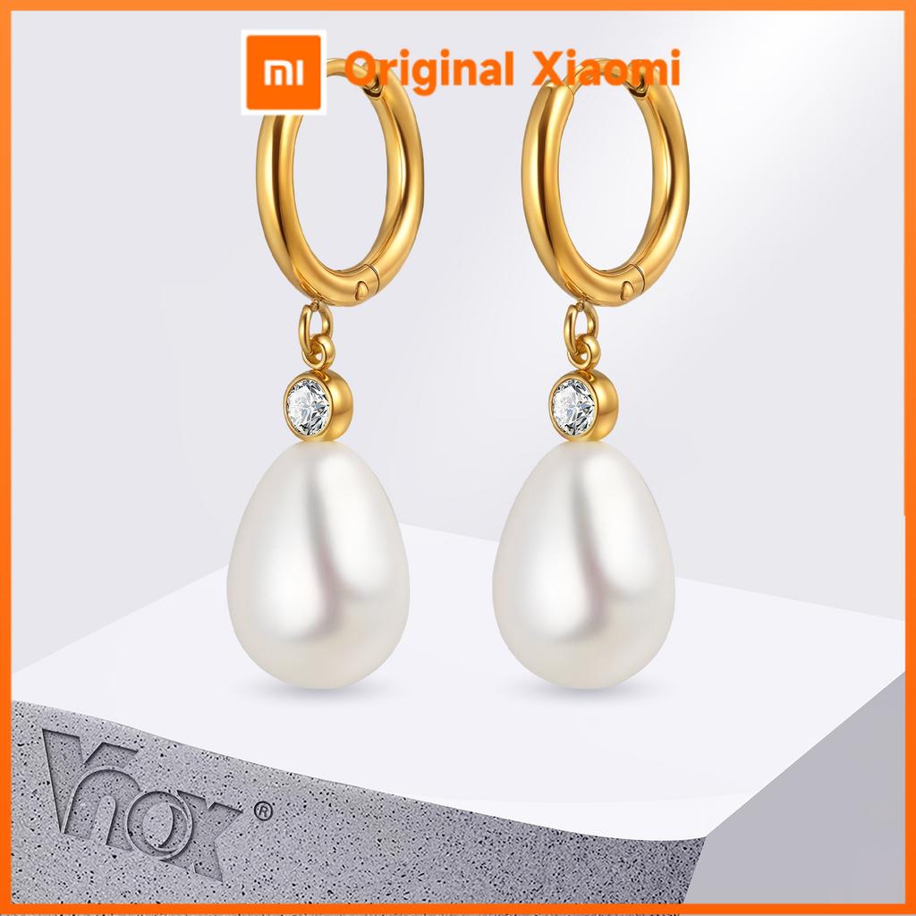 Xiaomi Vnox Геометрические Серьги-подвески с Жемчугом и Орхидеей для Женщин Кольца из Нержавеющей Стали Классические Серьги Подарок на Свадьбу и Вечеринку Серьги