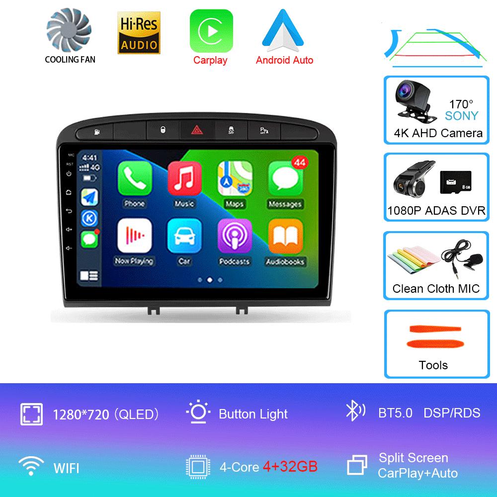 Android 14 Carplay Auto для Peugeot 308 308SW 2007-2015 408 2012-2020 GPS автомобильный радиоприемник мультимедиа видеоплеер стерео WIFI+4G DSP