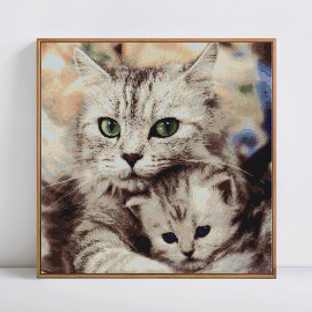 5D DIY Алмазная вышивка Rhinestone Pictures Animal Cat Полный квадрат Алмазная картина