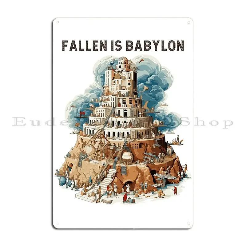Tower Of Babel Fallen Is Babylon Metal Plaque Poster Plates Cinema Design Printed Wall Cave Tin Sign Poster
