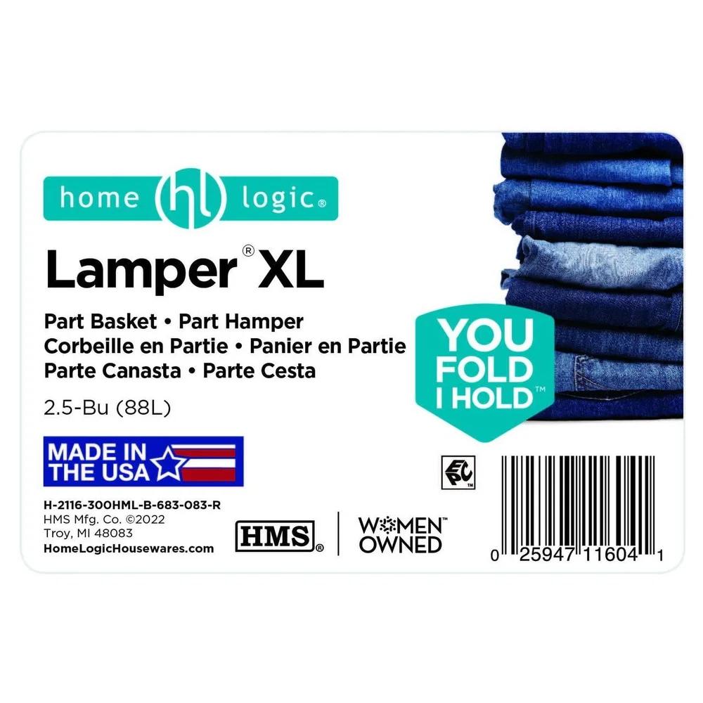 Очень большая пластиковая корзина для белья 2,5 бушеля Прочная с четырьмя ручками Вентилируемая конструкция Идеально подходит для одежды, игрушек, спортивного инвентаря