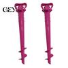 Plastic Umbrella Spike 2Pcs Sun Base with Ground Stake, Screw-in Beach Triangular Handle Stake Holder, Windproof Spiral Stand for Outdoor Yard Garden