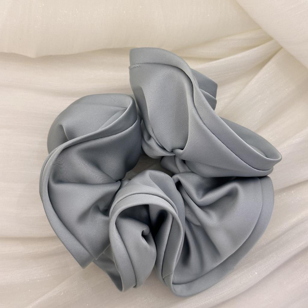 Сатиновая резинка для волос во французском стиле с оборкой, большая резинка-бант, аксессуар для волос для женщин, элегантная, роскошная, эластичная, удобная