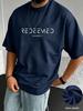 Stylish Redeemed Minimal Text Graphic Tee for Unisex Breathable 100 Cotton Perfect for Summer Streetwear and Faith Inspired Style