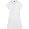 Polo Детское платье Ss24 с логотипом, короткое, повседневное, с коротким рукавом, белое CWPODRSG3D20787-100