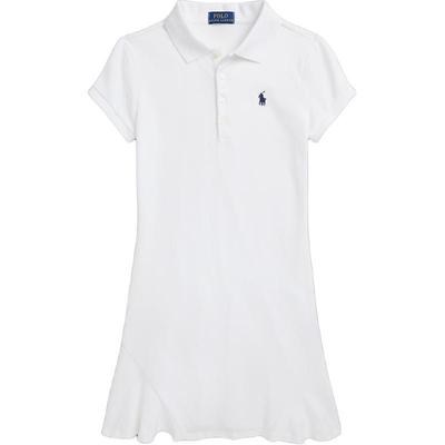 Polo Детское платье Ss24 с логотипом, короткое, повседневное, с коротким рукавом, белое CWPODRSG3D20787-100