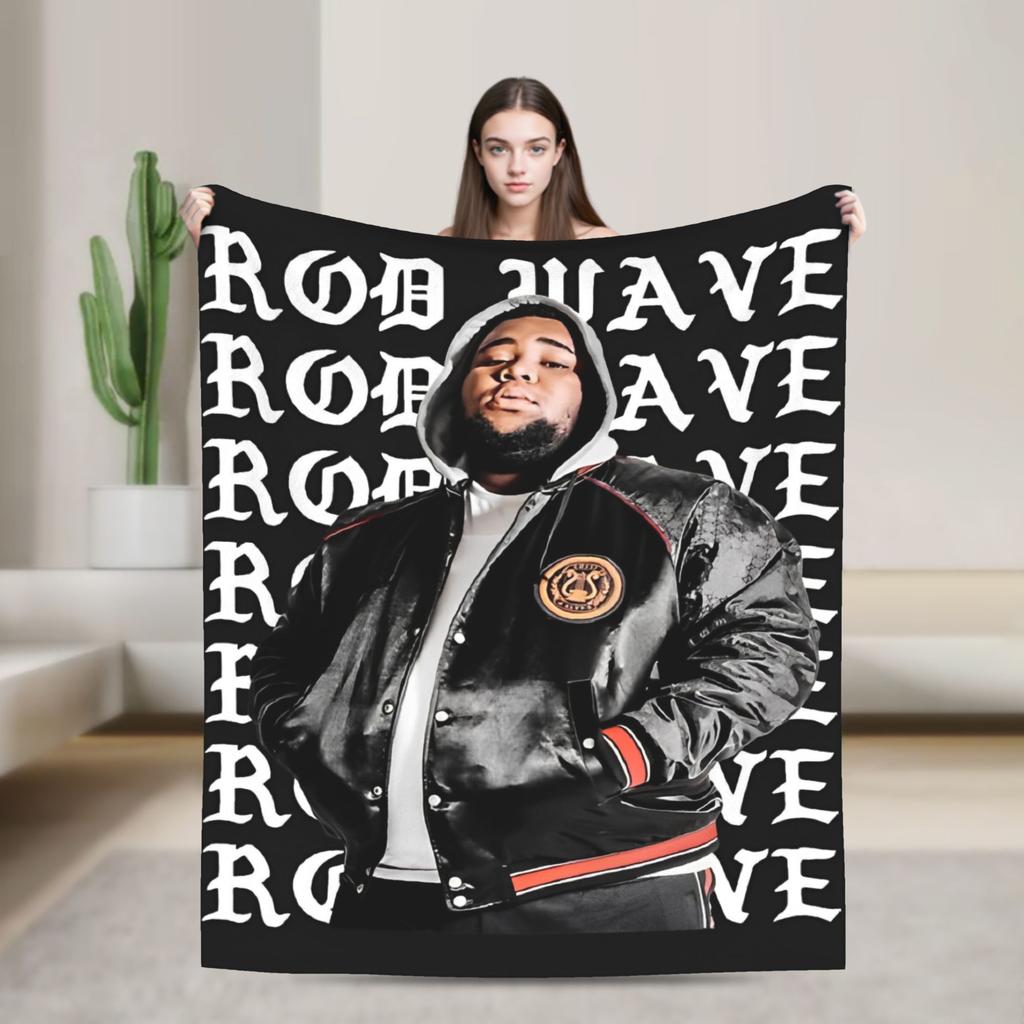 Rapper rod wave Blanket Decorative Flannel Bedding Throws For Couch Bed Super Warm Custom Quality Bedspread Gift