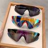 Oversized Sports Sunglasses Men Punk Mirror Lens Wrapped Round Anti UV Glasses for Outdoor Riding Skiing Trendy Shades
