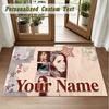 Crystal Velvet Square Rug Custom NameLana Del Rey Pattern Non Slip Home Floor Decor Rug