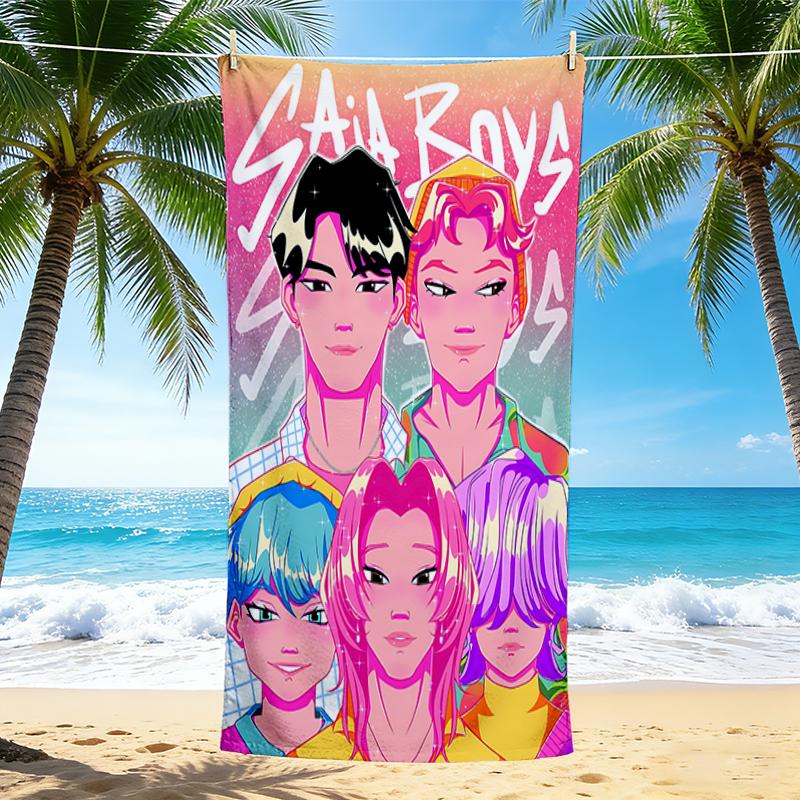1Pc Boys Bright Colors Beach Towel Quick Dry Multiuse For Beach Pool Gym Yoga Home Travel Christmas Halloween Xmas Gift G1157