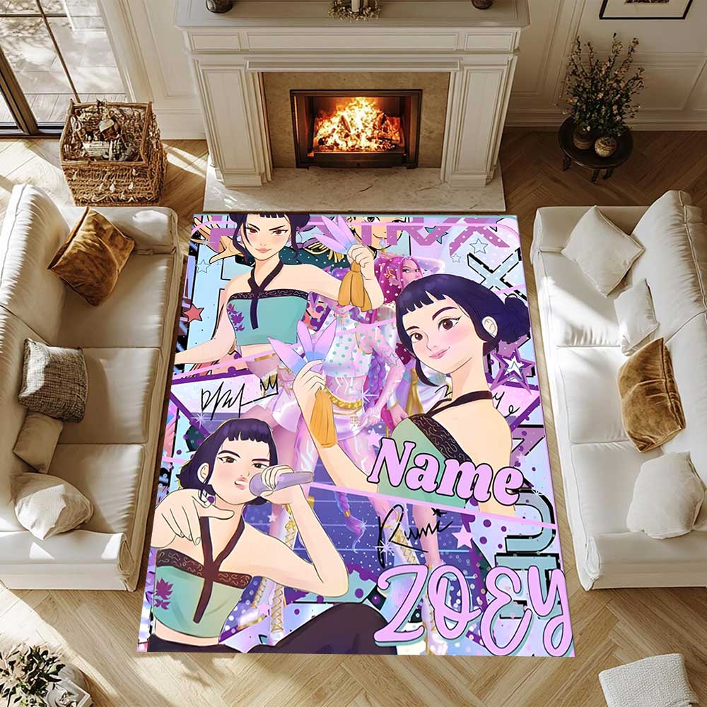 Kpop Demon Hunters Customize your name rug, office chair cushion, home bedroom living room gift.