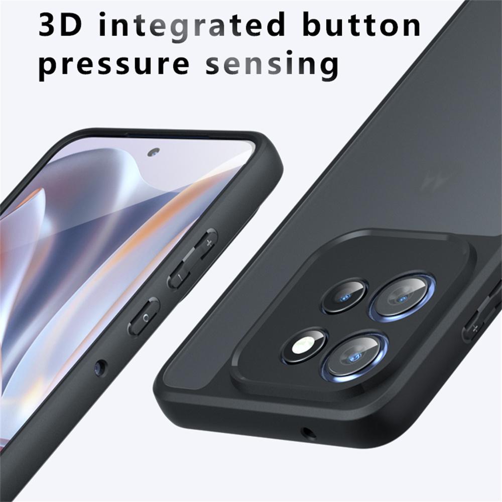 Для Motorola Edge 50 Neo 5G/Moto S50 5G/Thinkphone 25 5G Чехол Кожаный на ощупь ТПУ+ПК Матовый Чехол для телефона, Прозрачный черный