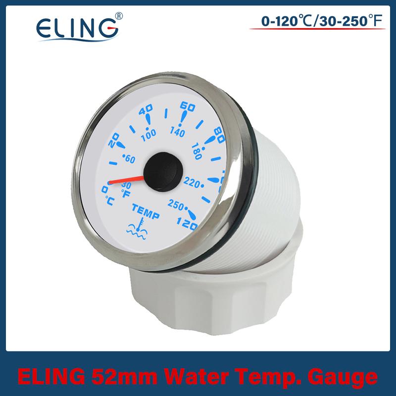 ELING 52 мм Датчик температуры воды Сигнал 0-120℃/30-250℉ Термометр с 7-цветной подсветкой для лодки, автомобиля, мотоцикла 9-32 В