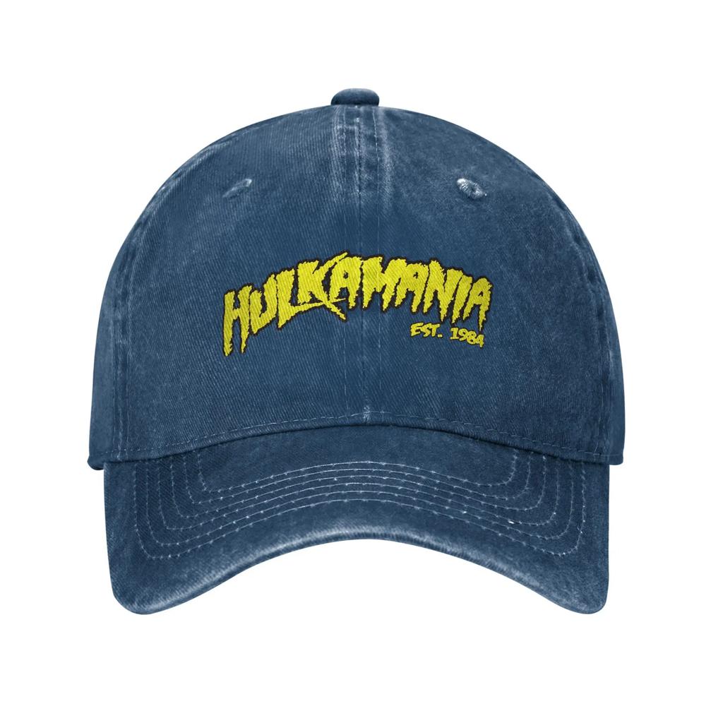 Кепка Бейсболка Hulk-Hogan Hulkamania EST 1984 Классическая Потертая Джинсовая Snapback Шляпа для Рестлинга Унисекс Женская Для Улицы Бега Гольфа Мягкая