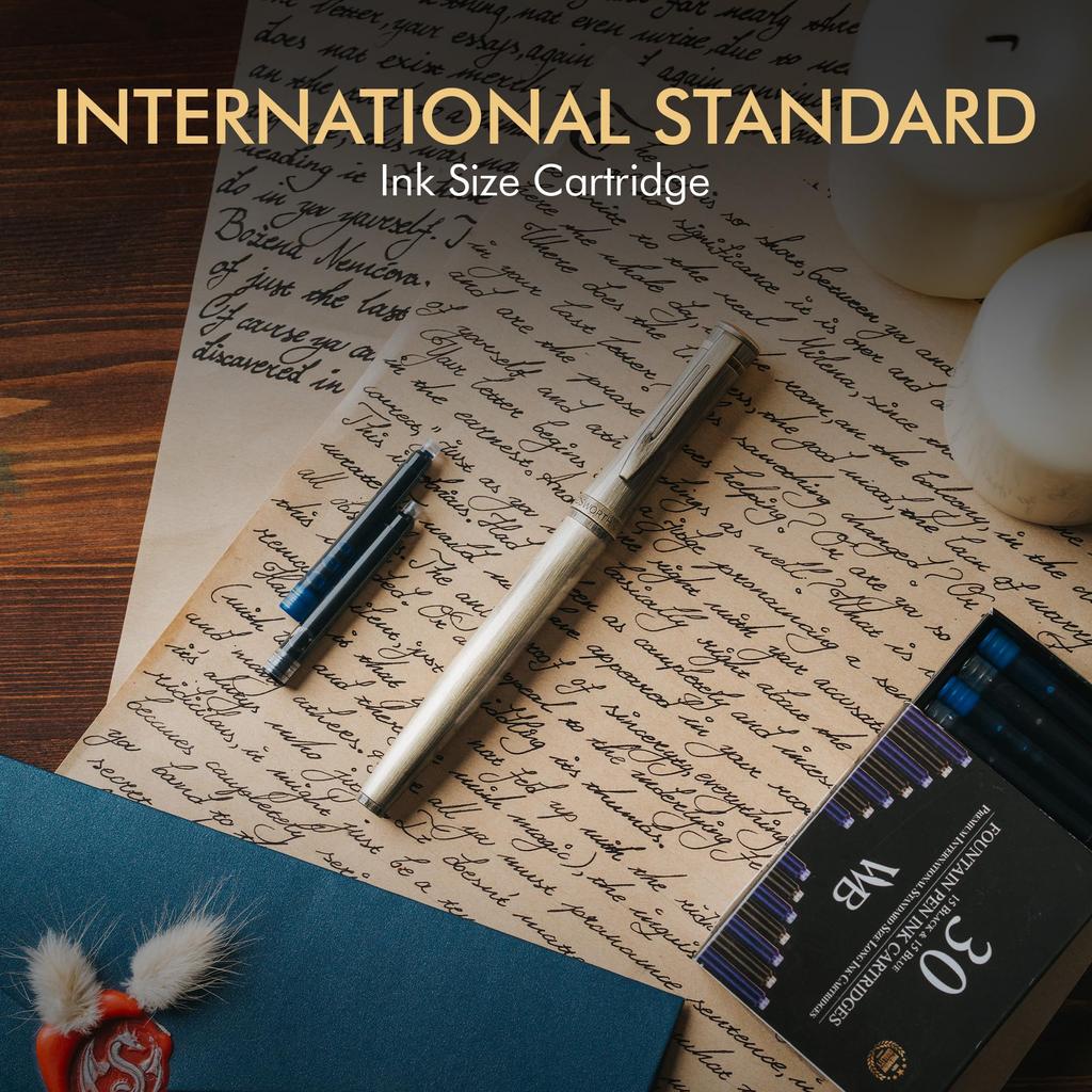 Чернила для перьевой ручки Wordsworth Black, набор из 30 цветных чернильных картриджей, международные стандартные размеры, длина APPR, диаметр основания APPR, одноразовые