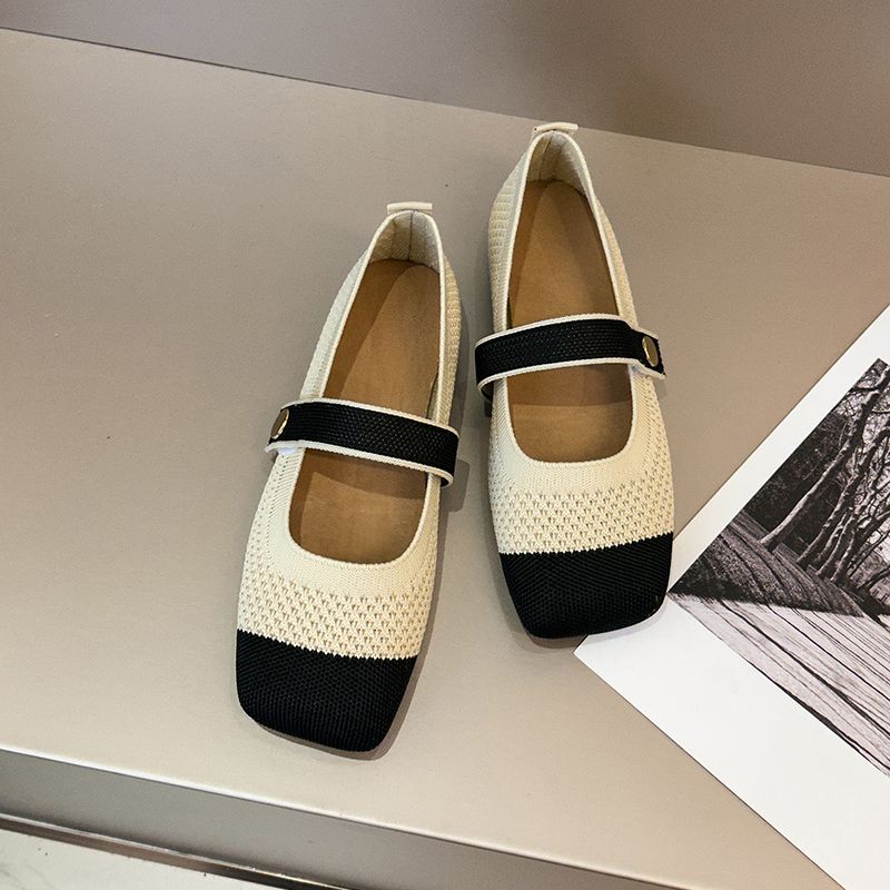 Модные ретро туфли Мэри Джейн с квадратным носком для женщин, летние, комбинированные по цвету, женские балетки 2025, социальные, по низкой цене, модные, 39, элегантные туфли для платья