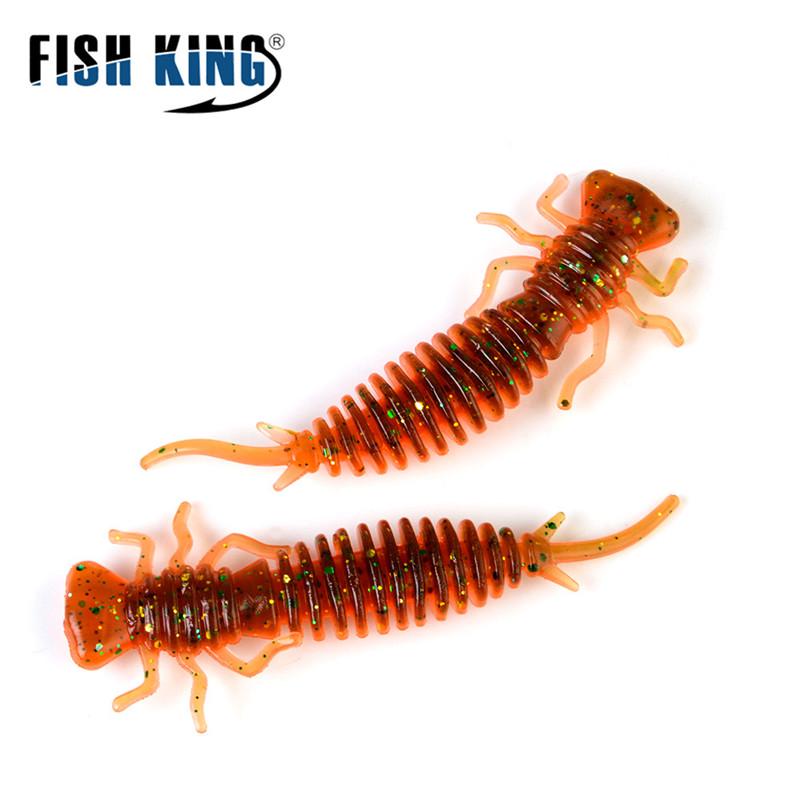 Мягкие приманки FISH KING Larva, 50 мм, 76 мм, 89 мм, искусственная приманка, рыболовная червь, силиконовая приманка для окуня, щуки, приманка для отсадки карпа, пластиковые приманки