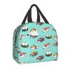 Women's Japanese Anime Sushi Cat Lunch Box & Bento Tote Bag - Cute Anime-Themed Insulated Food Container with Sushi Roll & Cat P