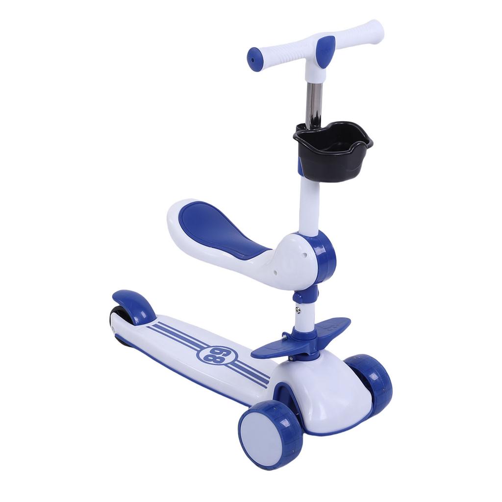 3-колесный самокат со светодиодной подсветкой, рулем и съемным сиденьем, складной самокат для активного отдыха