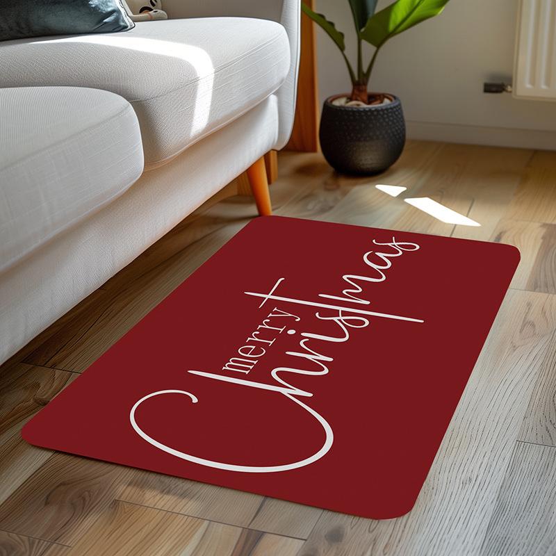 Рождественский тематический диатомитовый коврик для ванной, нескользящий, впитывающий коврик для пола для дома, прихожей, ванной комнаты, праздничный декор