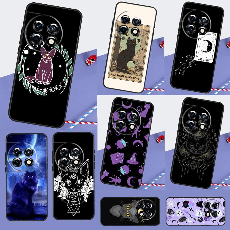 Чехол 'Кошка и Луна Ведьмы' для OnePlus Nord 4 CE 2 3 Lite N20 N30 9 10 Pro 8T 9RT 10T 11 OnePlus 12 13 R