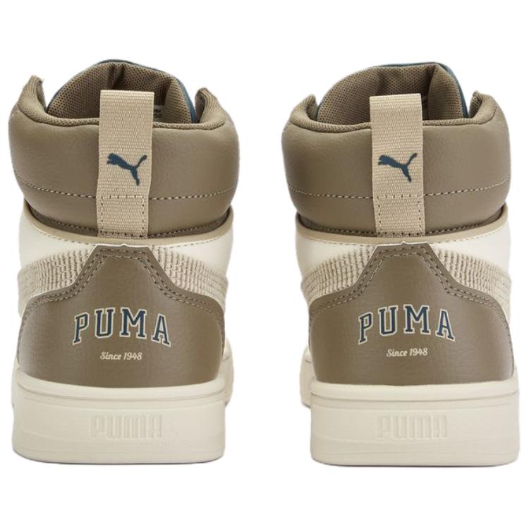 Puma Caven Retro Melange Color Block Mid-Top Sneakers Unisex Sneakers Off-White Brown 407869-02
