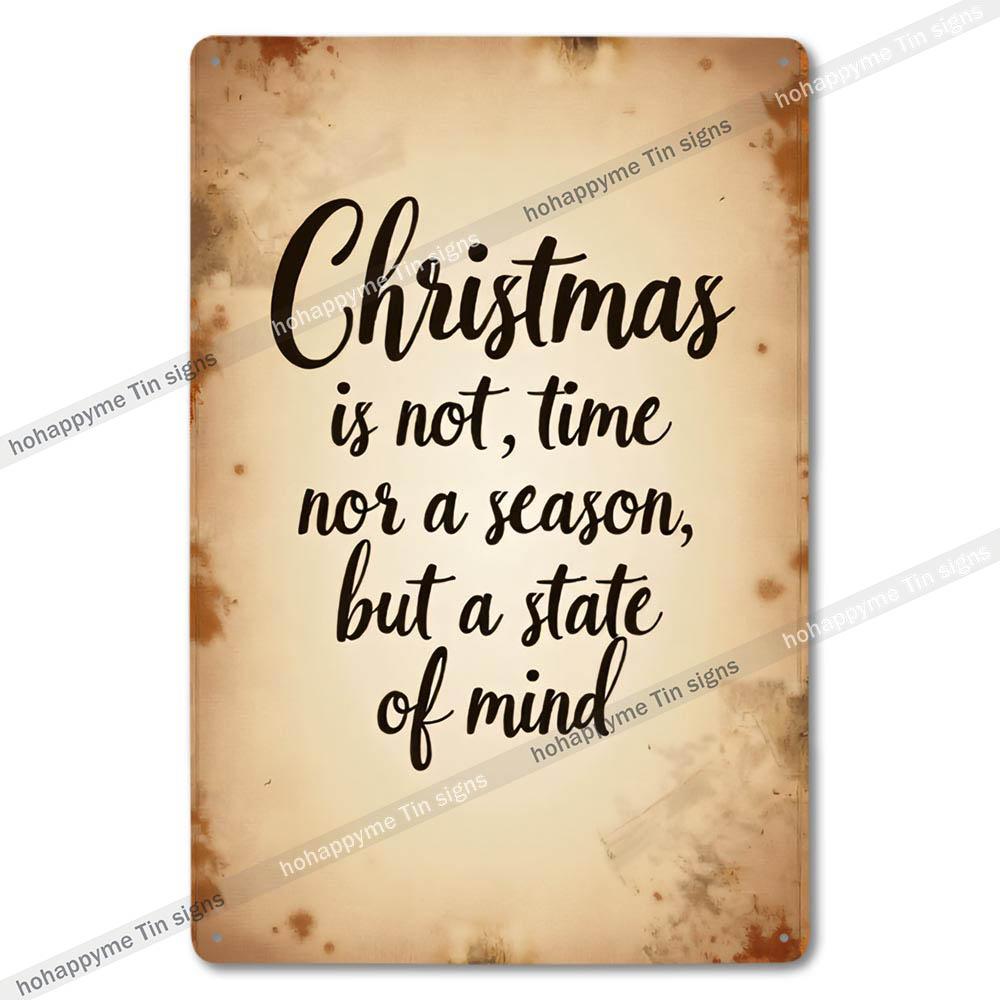 Retro Metal Signs Christmas Quotes Home Decor Wall Art Vintage Tin Plaques Family Holiday Decoration