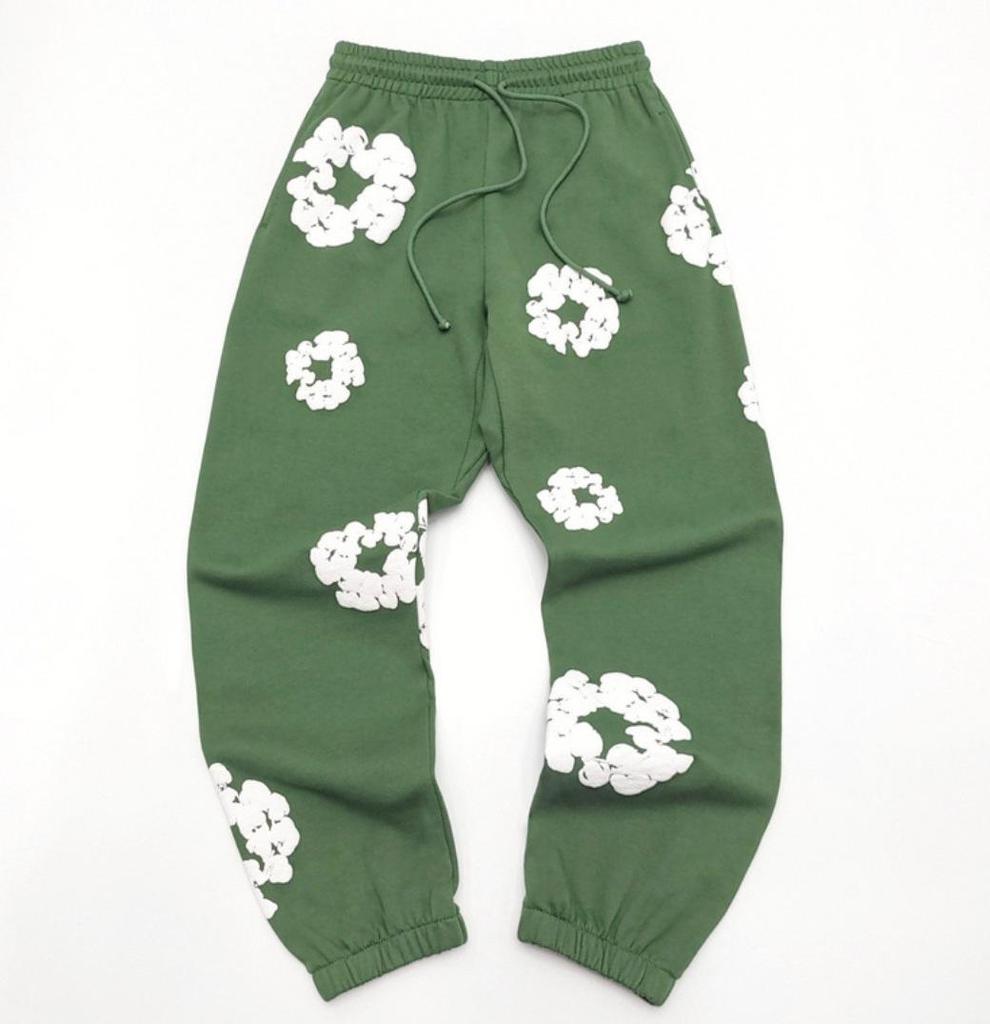 Худи из плотного хлопкового денима с цветочным принтом - Модная американская уличная куртка для мужчин