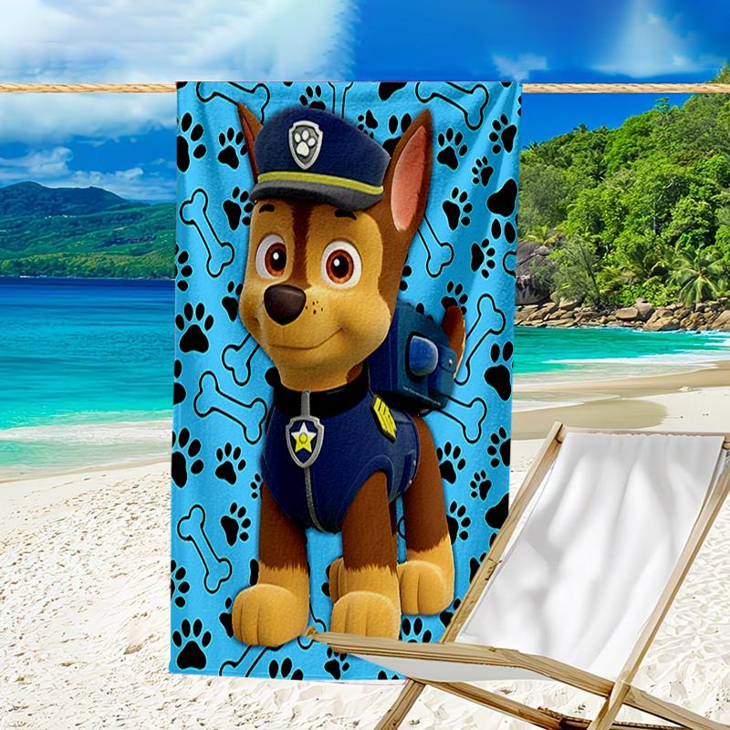 proof beach towel with a Paw Patrol characters pattern - soft,absorbent,quick-drying,machine washable - perfect for swimming,camping,bathing