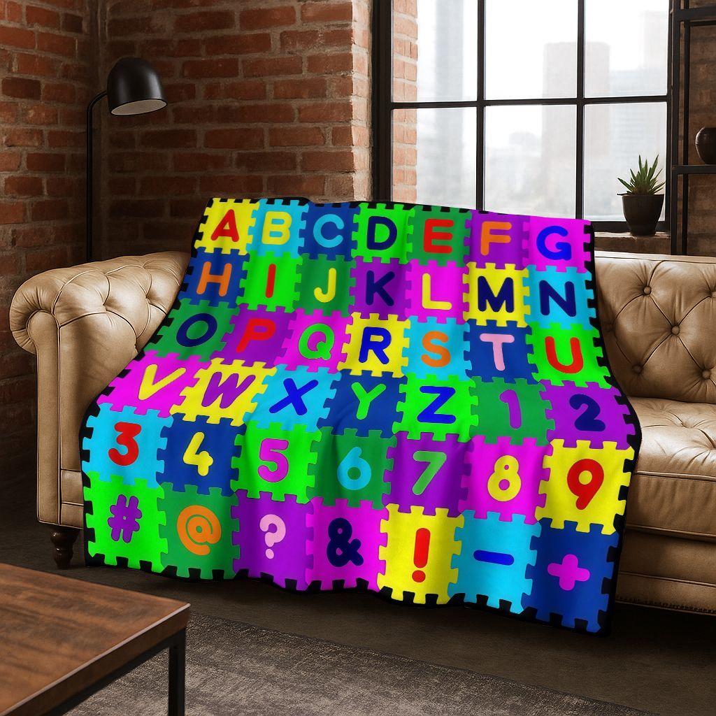 ABC Animal Alphabet Cartoon Early Educatio Children Flannel Blanket,Cozy Soft Throw Blanket for Home Bedroom Bed Sofa Cover