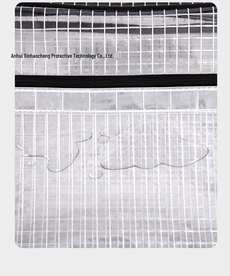 17" Антистатический рюкзак из ПВХ сетки, прозрачный черный - Унисекс, легкий, большой вместимости, пыленепроницаемый