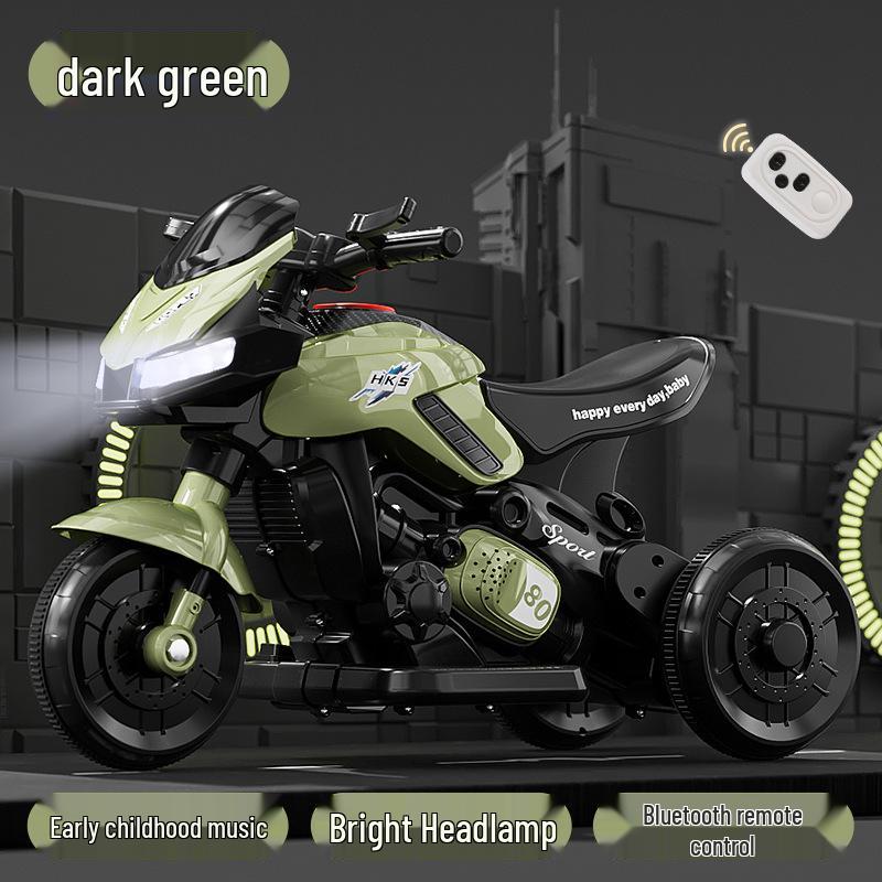 Детский электрический трехколесный велосипед: Игрушечный мотоцикл с аккумулятором и дистанционным управлением для мальчиков и девочек
