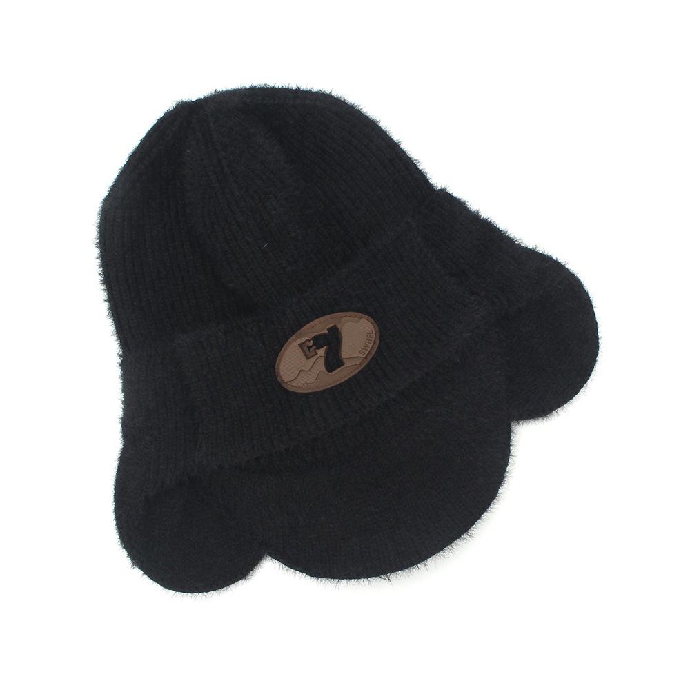 Autumn and winter new wool hat, ear protection hat, women's warm knitted hat, outdoor ski hat, peaked hat, men's hat