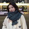 New winter Korean version simple and versatile knitted wool solid color scarf female student thickened warm scarf tide
