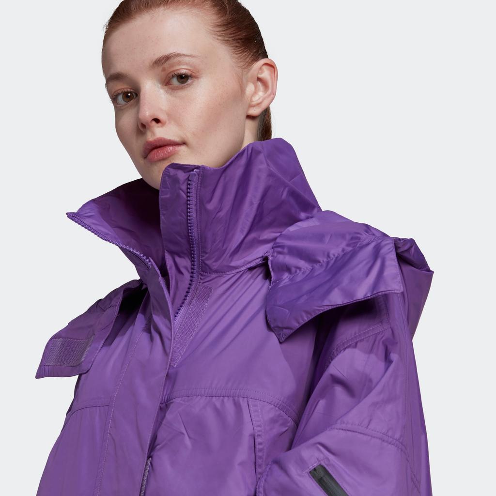 Adidas Свободная спортивная куртка средней длины с капюшоном, женские куртки фиолетового цвета HI6089