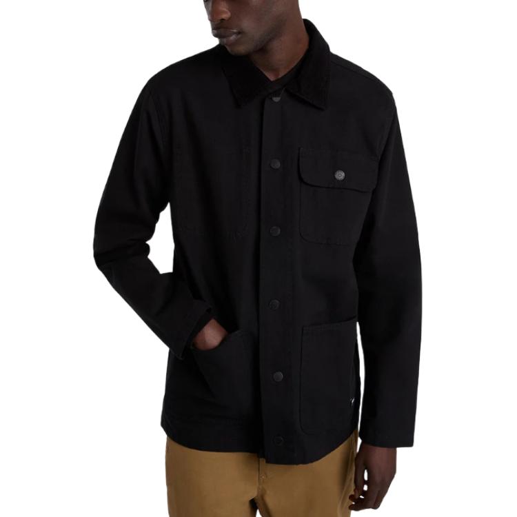 Vans Куртки Мужские Черные Лацканы Умеренные Рабочая одежда VN0A3WF1BLK