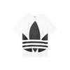adidas Оригинальная винтажная футболка с большим логотипом Trefoil для женщин, топ, черный, белый GJ1009