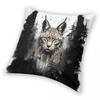 Bobcat In The Rorschach Forest Square Pillowcase Polyester Linen Velvet Printed Decor Throw Pillow Case Sofa Cushion Cover 18"