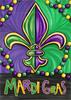 Mardi Gras Eur De Lis Decorative Garden Ag, Purple Green Yellow, 12 X 18 XXQ
